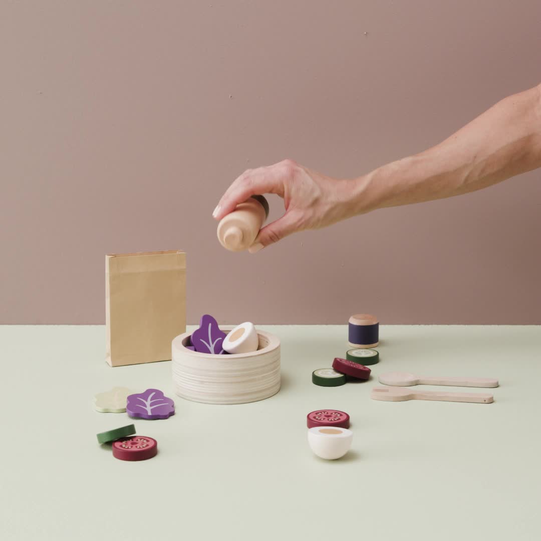 Дървен комплект Салата в купа